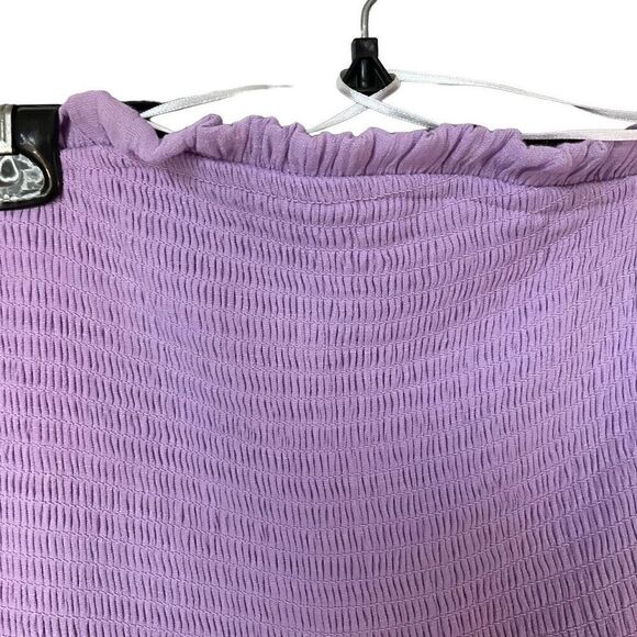 Love Tree Tiered Lavender Smocked Wide Leg Jumpsuit, M. - Picture 7 of 16